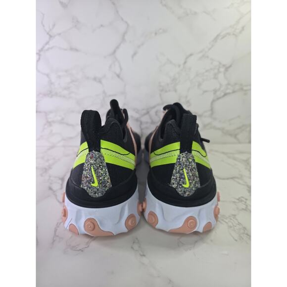 Nike CD6964-002 Women React Element 55 PRM Shoes Sneakers Black Coral Size 6 - Picture 3 of 5